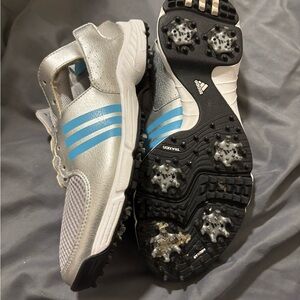 adidas women’s Silver Blue Athletic Golf Shoes